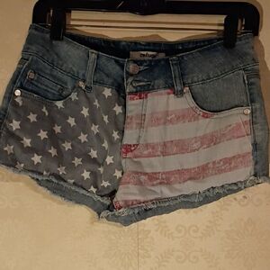 Refuge Women's Star and Stripe Jean Shorts